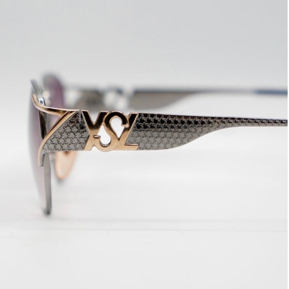YSL Vintage Gradient Silver and Gold Oval Sunglasses